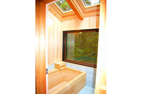 窓と天窓で外の緑との一体感を味わう事が出来ます。