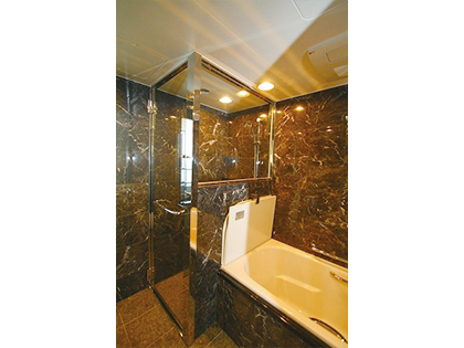 浴室エリアからシャワーブースを見たところです。