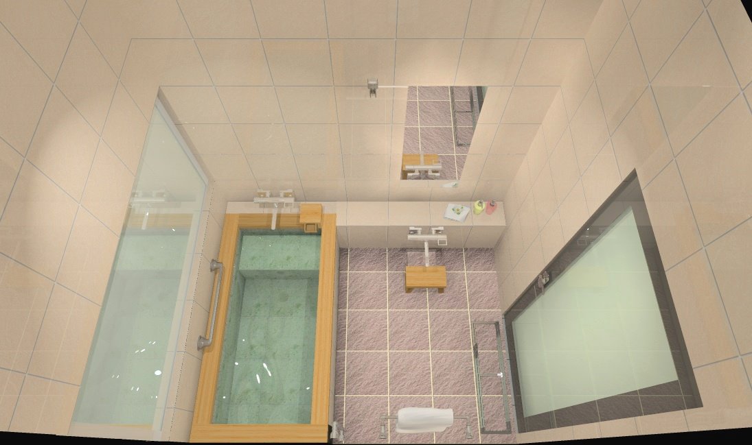 日本の四季を感じられるバスルームを