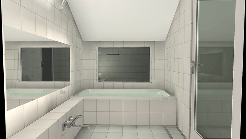 母屋下がり対応ユニットバス