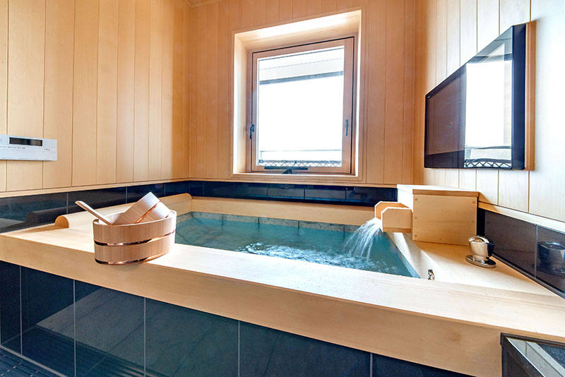 天空の和風浴室空間 東京銀座タワーマンション17階改修工事